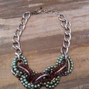 Beaded and metal necklace